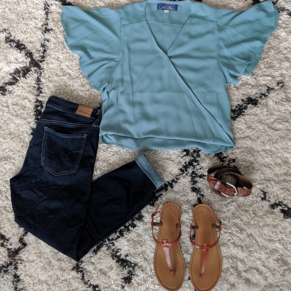 Francesca's Collections Tops - Blue Cross Front Top Francesca's Collections Tops - Blue Cross Front Top